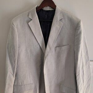 Men's "346" Brooks Brothers Linen Sports Jacket, Size 46L, Light Gray
